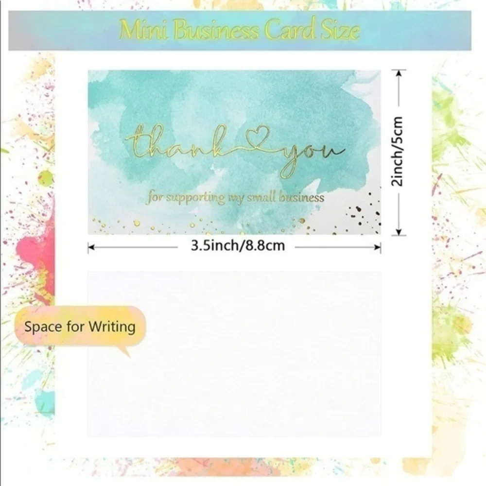 20 BEAUTIFUL Pastel Thank You Card Assortment (Business Card Siz…